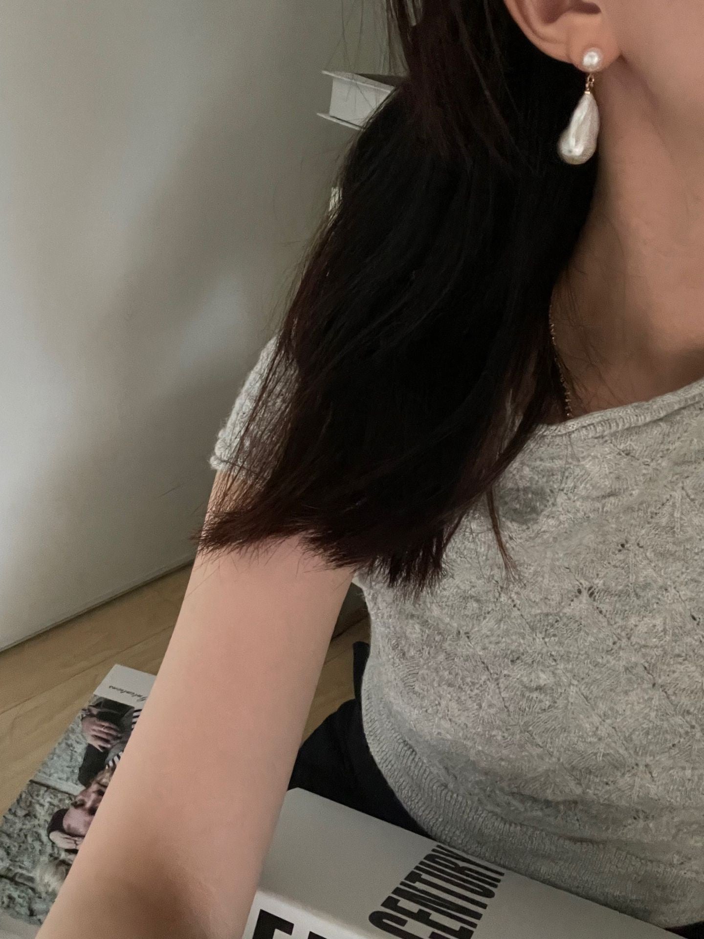 Asymmetrical Baroque Pearl Drop Earrings