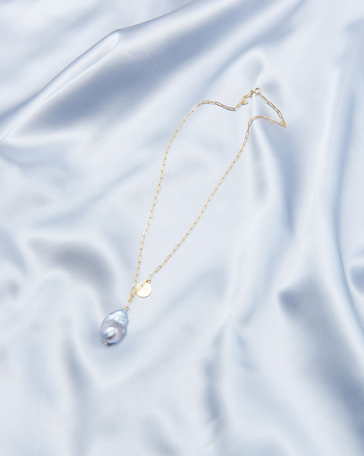 Grey Baroque Coin Necklace