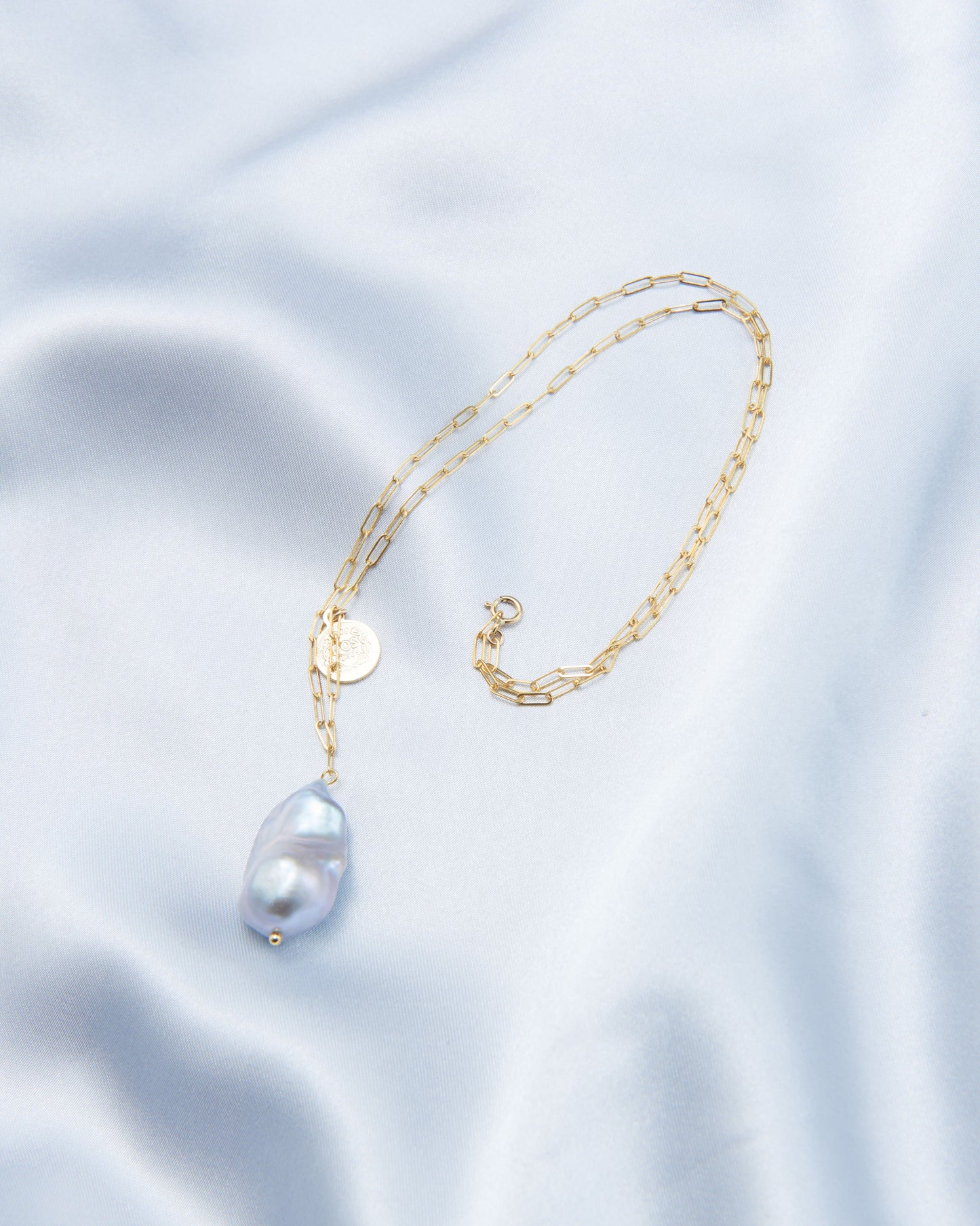 Grey Baroque Coin Necklace