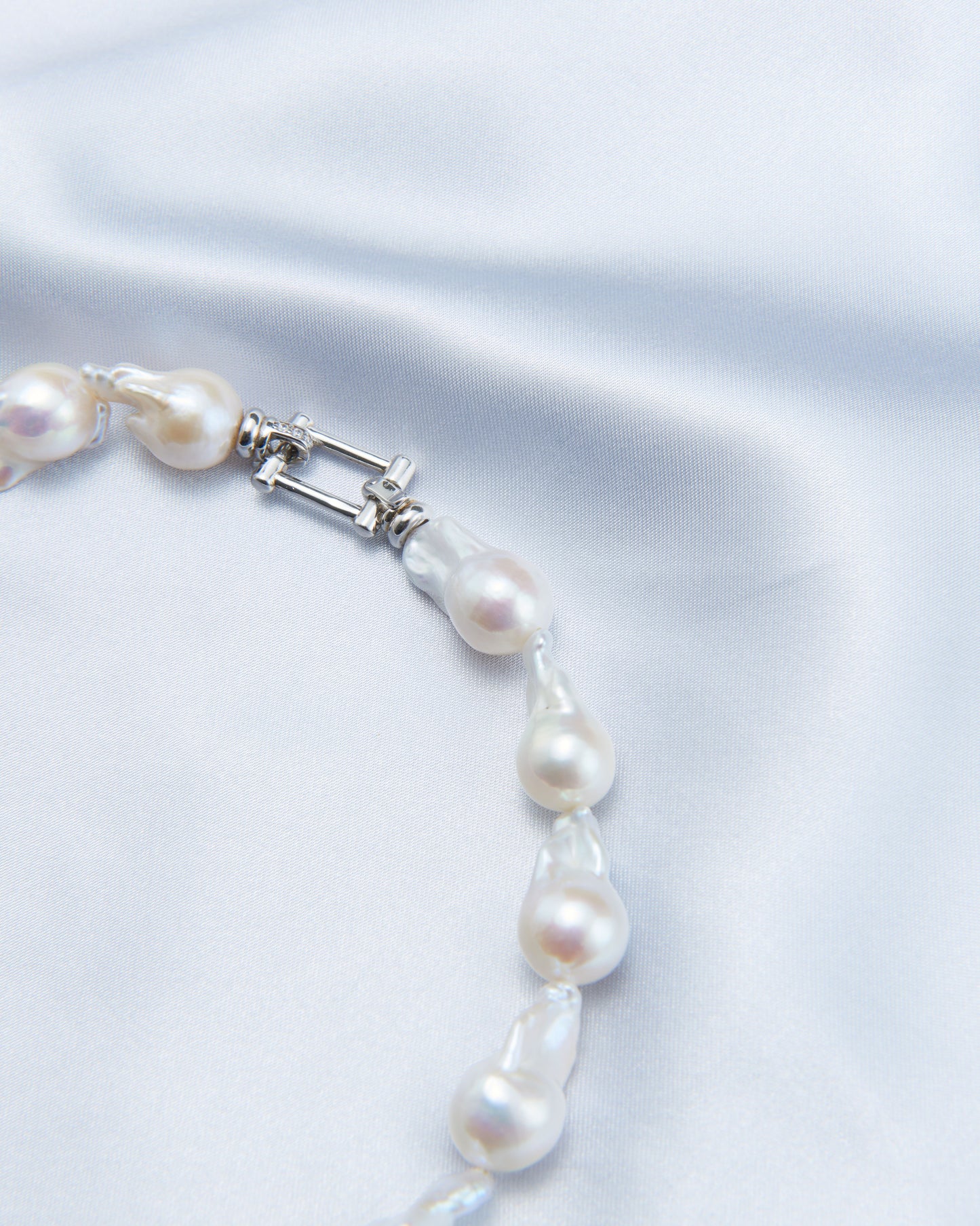 Large Baroque Pearl Beaded Necklace