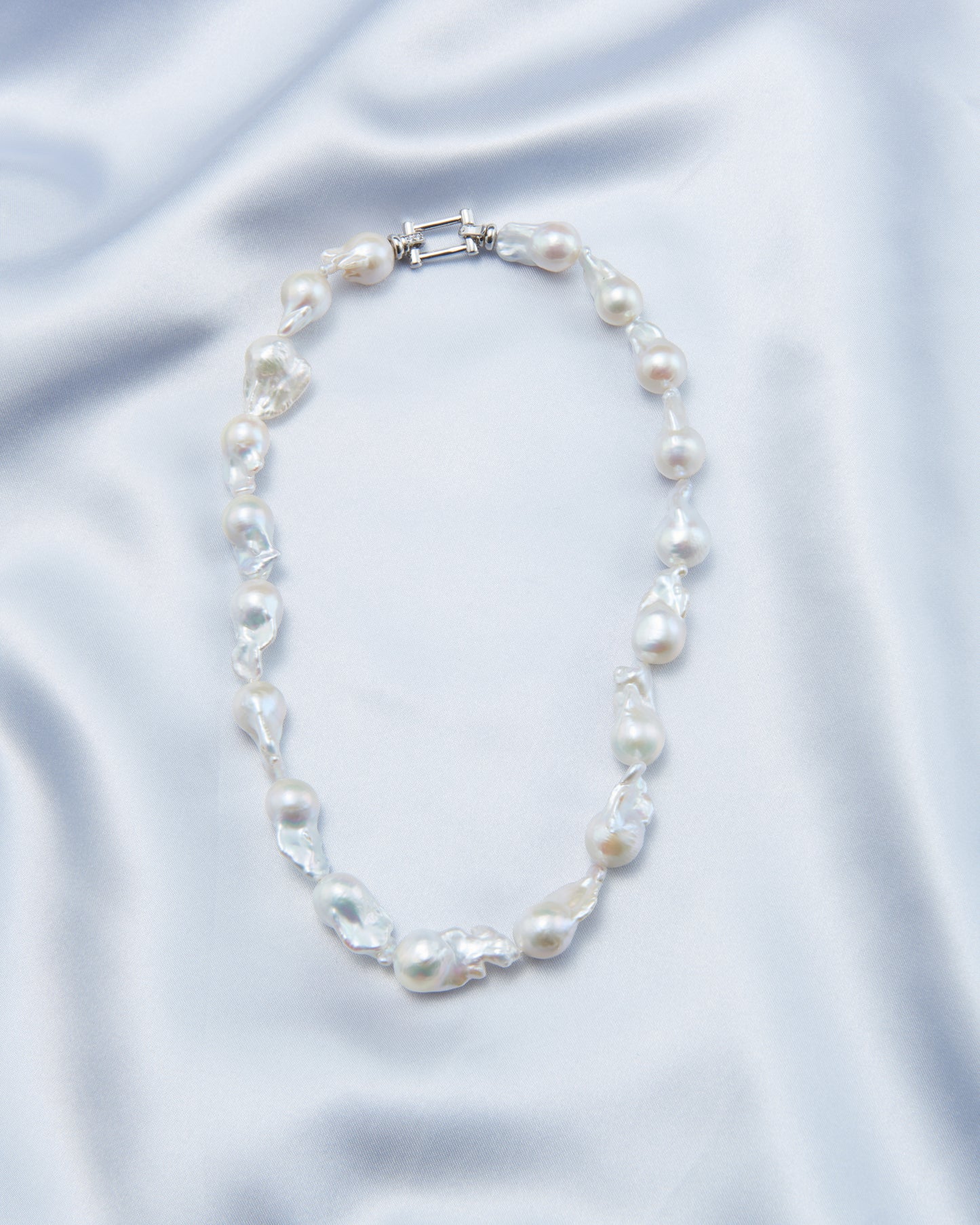 Large Baroque Pearl Beaded Necklace