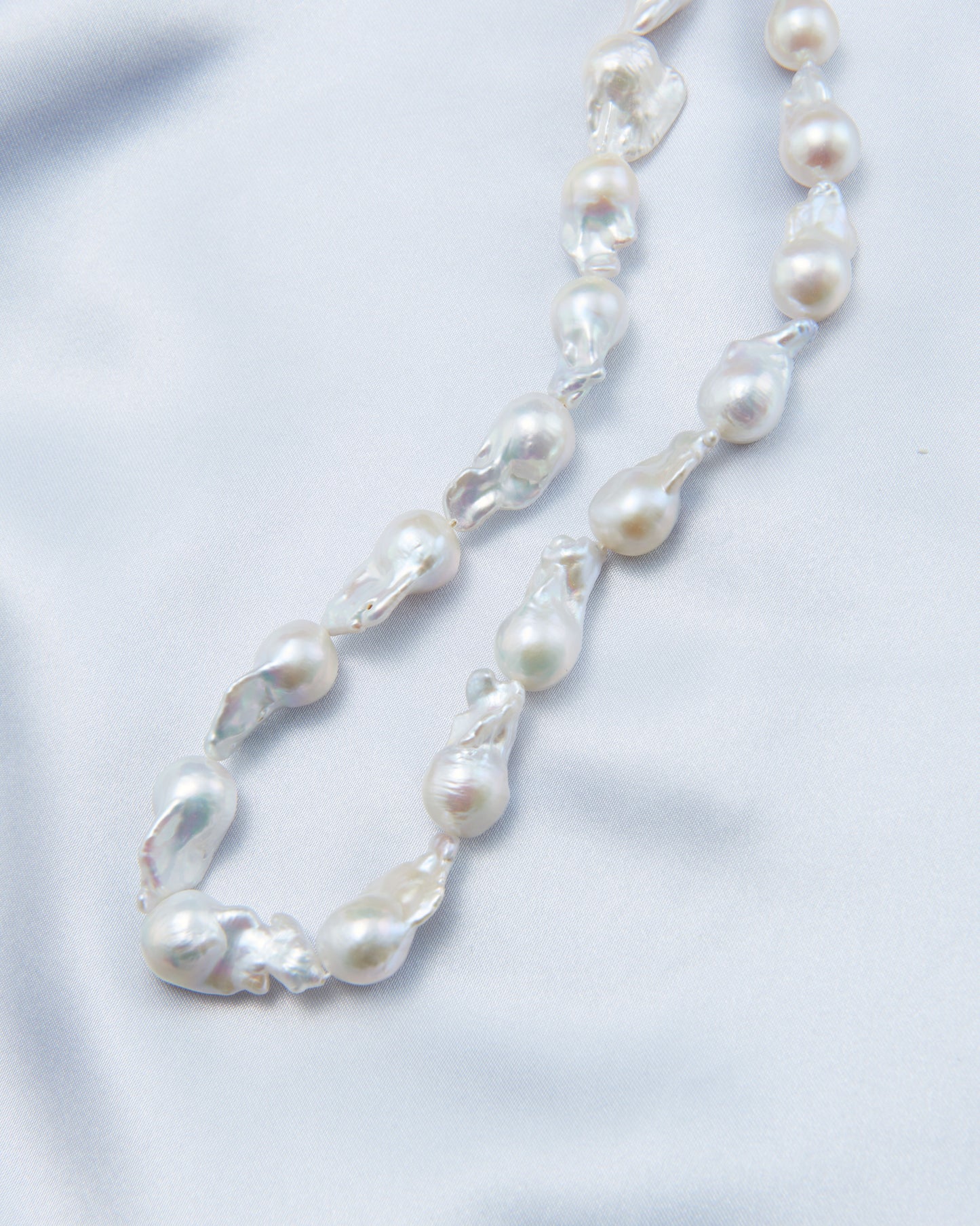 Large Baroque Pearl Beaded Necklace