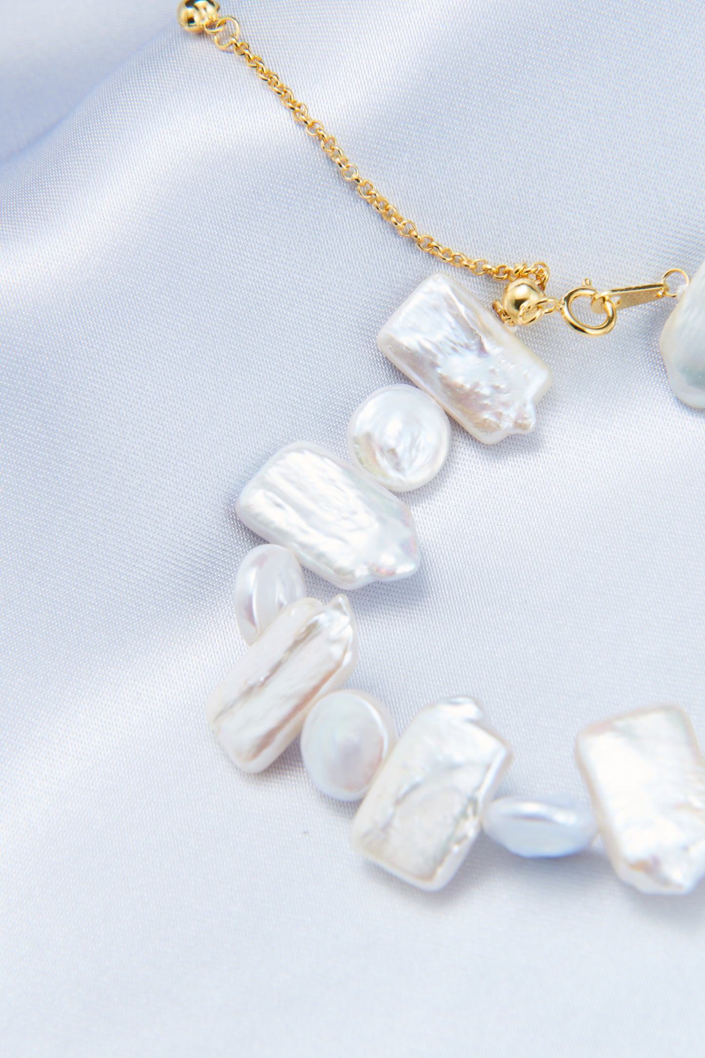 Baroque Pearl Geometric Bracelet