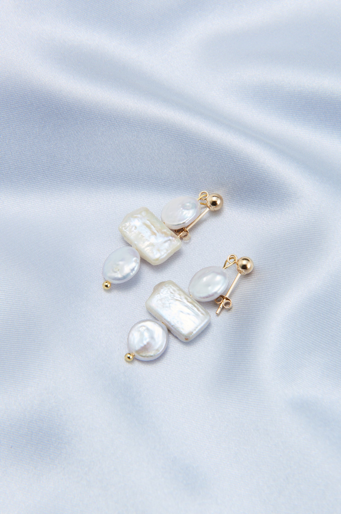Geometric Baroque Pearl Earrings