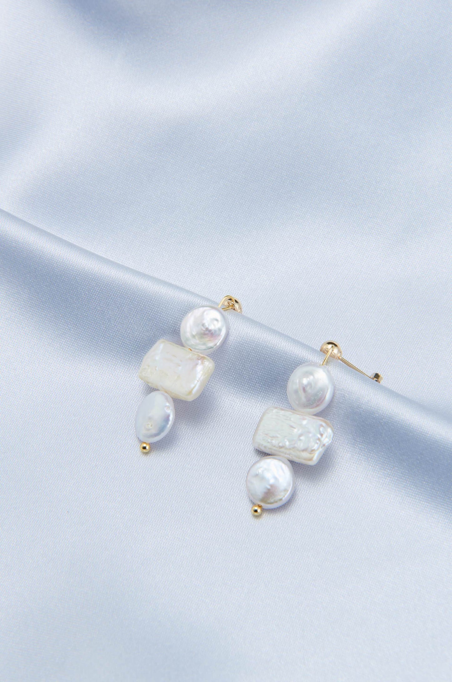Geometric Baroque Pearl Earrings