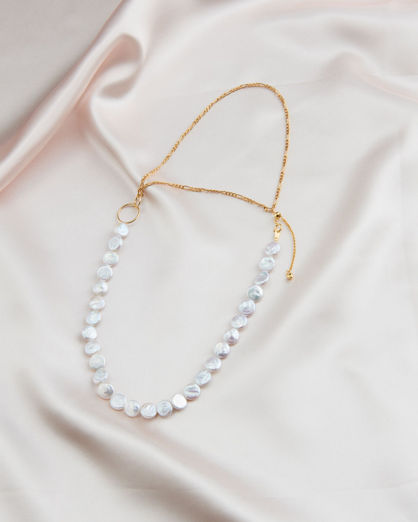 Double Hoop Baroque Pearl Necklace