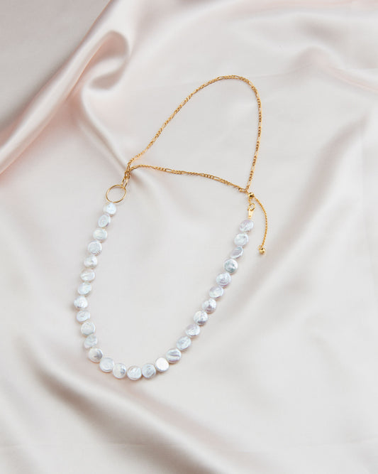 Double Hoop Baroque Pearl Necklace