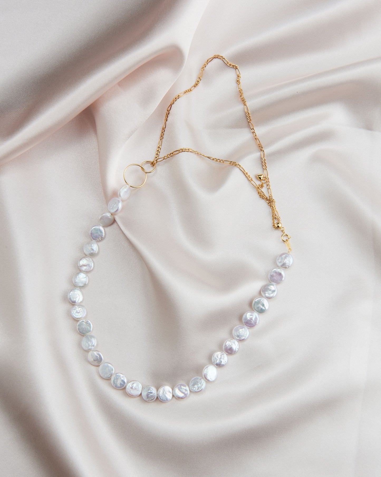 Double Hoop Baroque Pearl Necklace